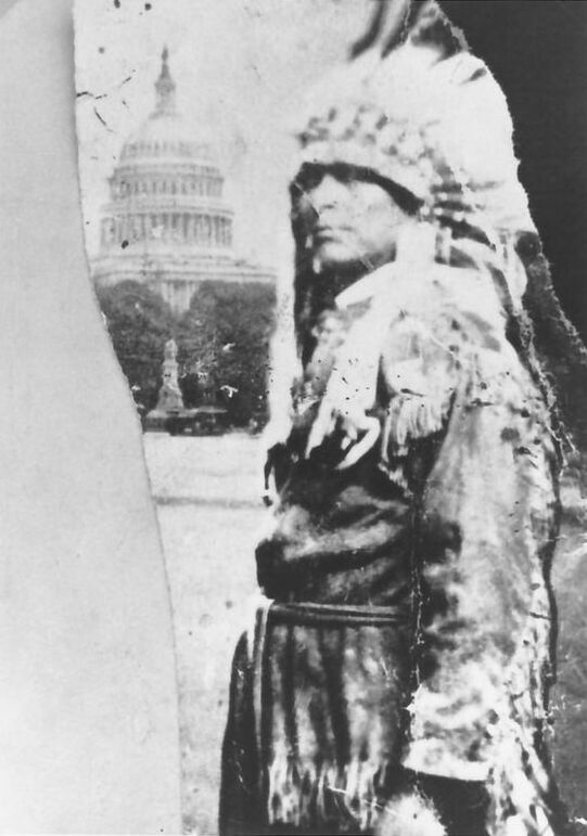 Chief Jock Bull Bear photographed at the United States Capitol, circa 1908